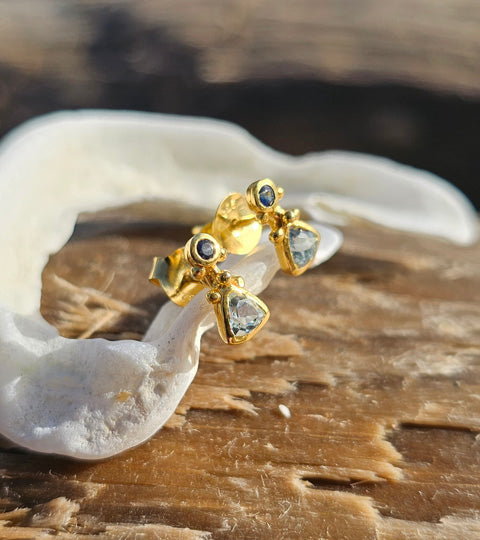 Aquamarine Post Earrings