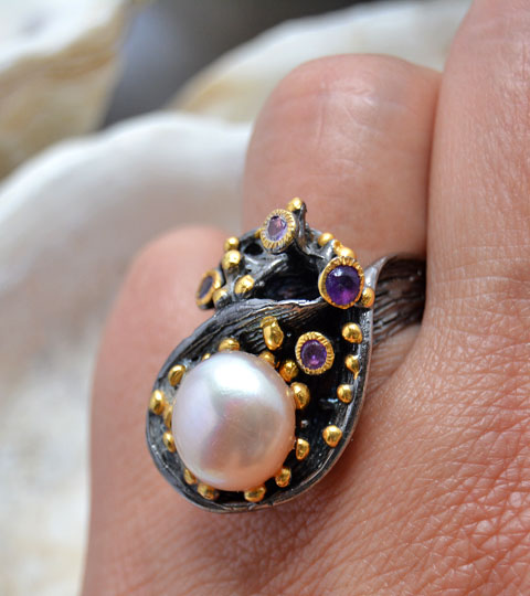Pearl Amethyst and Garnet