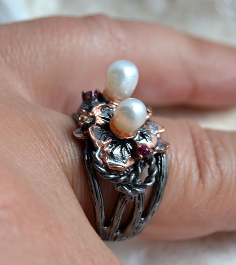 Pearls and sapphires