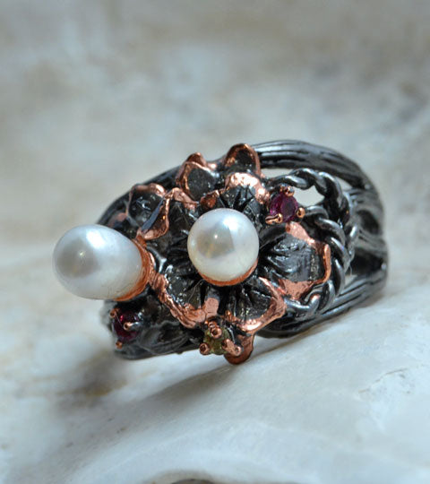 Pearls and sapphires