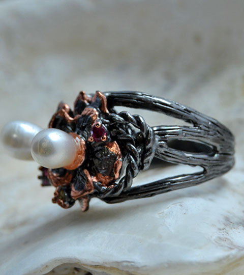 Pearls and sapphires