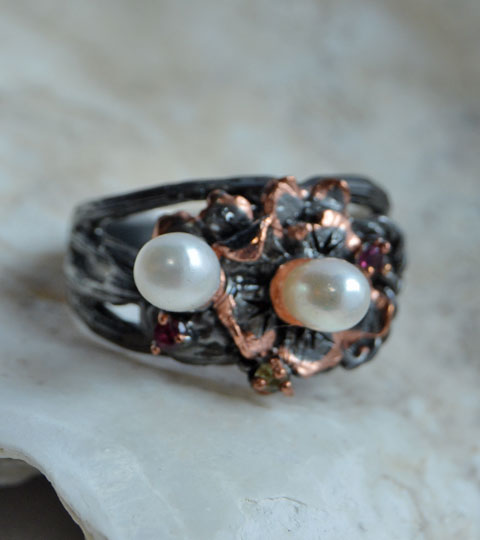 Pearls and sapphires