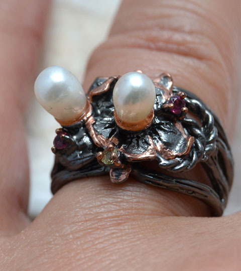 Pearls and sapphires