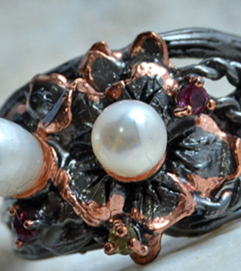 Pearls and sapphires