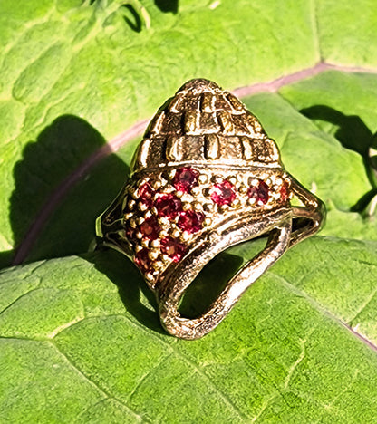 Garnet-Studded Seashell
