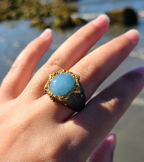 Deepest Blue, aquamarine ring
